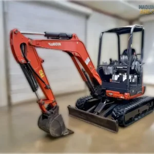 2020 Kubota U27-4 mini excavator with zero tail swing, Kubota original direct injection engine, and spacious cab for professional excavation in confined urban areas.
