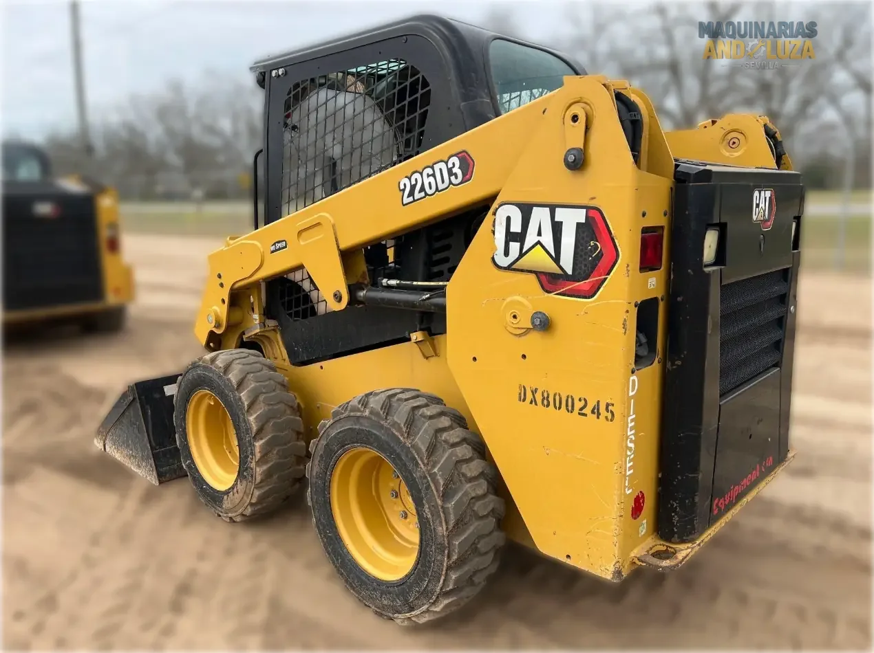 2021 Caterpillar 226D3 skid steer loader with radial lift design, redesigned cab for comfort, and Smart technology for high-performance grading and loading.