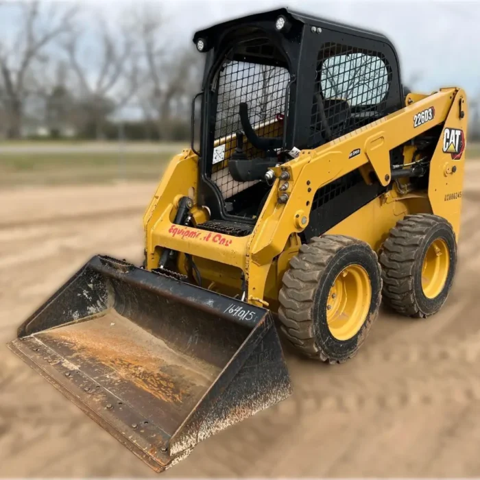 2021 Caterpillar 226D3 skid steer loader with radial lift design, redesigned cab for comfort, and Smart technology for high-performance grading and loading.