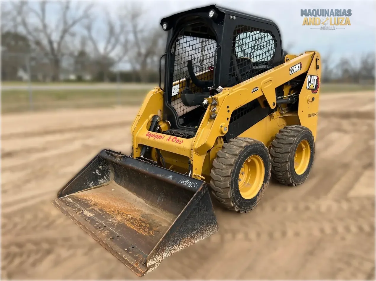 2021 Caterpillar 226D3 skid steer loader with radial lift design, redesigned cab for comfort, and Smart technology for high-performance grading and loading.